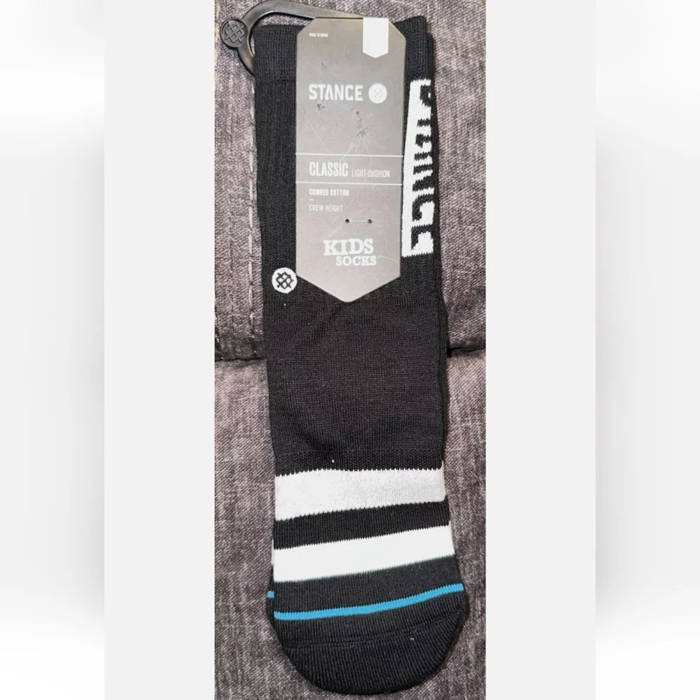 NWT Kid's OG Stance Black and White Socks